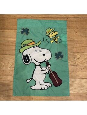 Snoopy And Woodstock St. Patrick’s Day Garden Flag 12 X 17 1/2 Inches